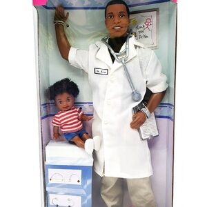 Dr. Ken Doll with Child Patient - White Lab Coat